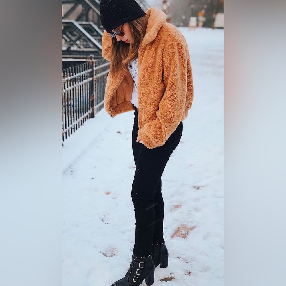Urban Outfitters Crop Teddy Jacket